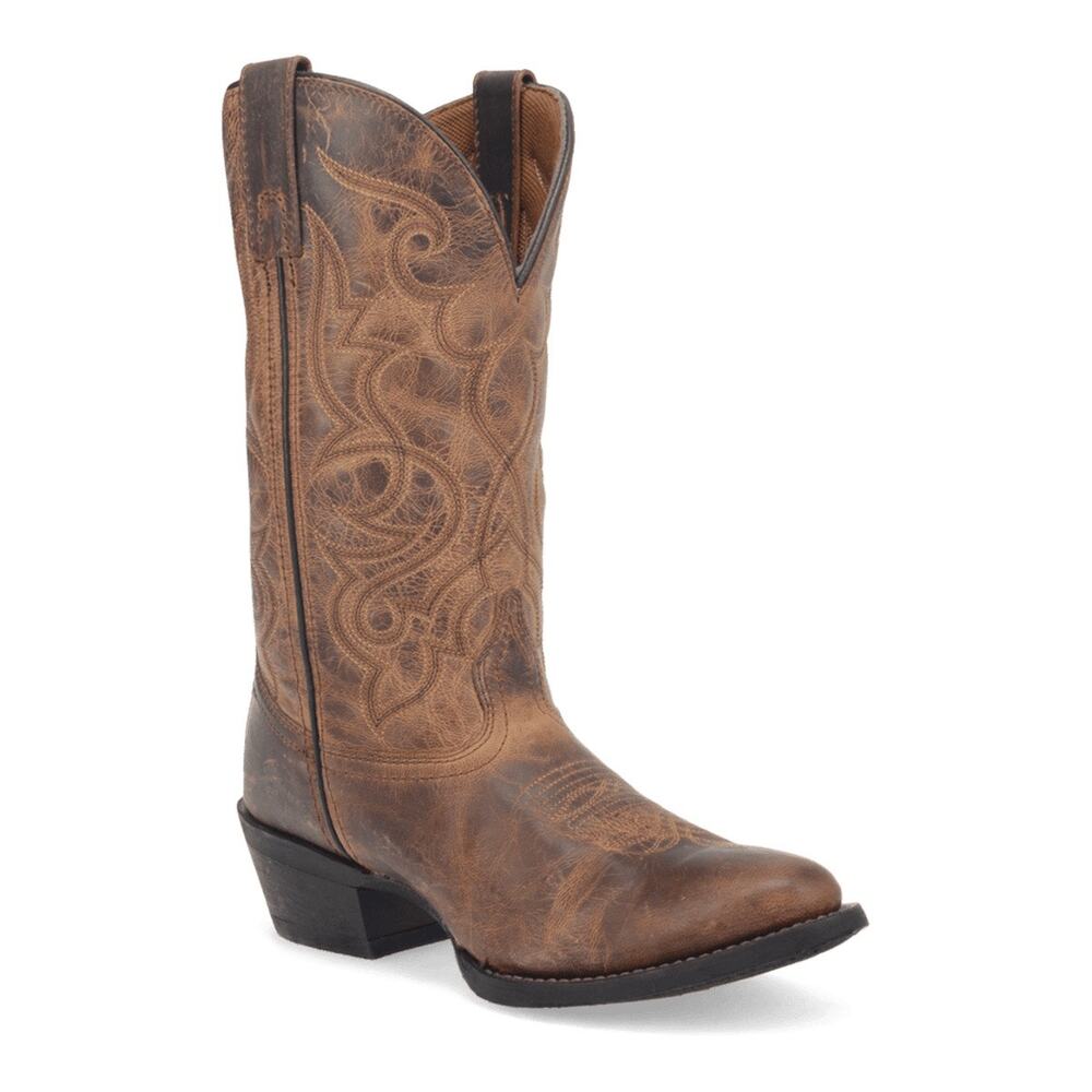 NEW Laredo Maddie Western Boots Brown Leather Round Toe‎ Cowboy Comfort Chic